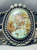Important Heavy Wire Vintage Native American Navajo Sterling Silver Turquoise Bracelet-Nativo Arts