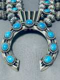 One Of The Best Native American Navajo Turquoise Sterling Silver Hogan Squash Blossom Necklace-Nativo Arts