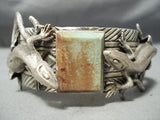 Lizard Navajo Native American Jewelry Royston Turquoise Sterling Silver Bracelet-Nativo Arts