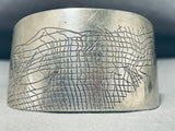 Native American Completely Hand Etched Vintage Sterling Silver Brick Wall Bracelet-Nativo Arts