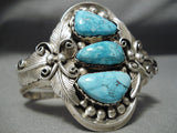 Vivid Carico Lake Turquoise Vintage Native American Navajo Sterling Silver Bracelet-Nativo Arts