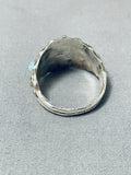 Remarkable Native American Navajo 2 Sleeping Beauty Turquoise Sterling Silver Buffalo Ring-Nativo Arts