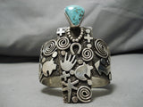 One Of Best Native American Navajo Alex Sanchez Turquoise Sterling Silver Bracelet-Nativo Arts