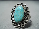 Fabulous Vintage Navajo Native American Turquoise Sterling Silver Ring-Nativo Arts