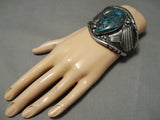 One Of The Biggest Vintage Native American Navajo Royston Turquoise Sterling Silver Bracelet Old-Nativo Arts