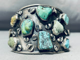 Chunky Dunky Turquoise Vintage Native American Navajo Sterling Silver Bracelet-Nativo Arts