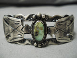Very Rare Hachita Turquoise Vintage Native American Navajo Sterling Silver Bracelet-Nativo Arts