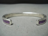 Fantastic Zuni Purple Agate Sterling Silver Bracelet Native American-Nativo Arts