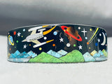 Spaceship Southwestern Turquoise Sterling Silver Inlay Bracelet-Nativo Arts