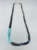 Hypnotic Vintage Santo Domingo Turquoise Penn Shell Sterling Silver Necklace-Nativo Arts