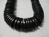 Native American Stunning Vintage Santo Domingo Sterling Silver Tube Onyx Necklace-Nativo Arts