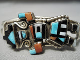 Incredible Vintage Zuni Native American Turquoise Sterling Silver Bracelet-Nativo Arts