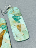 Incredible Native American Navajo Turquoise Sterling Silver Dangle Earrings-Nativo Arts