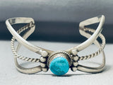 Native American Signed More Unique Cuff Vintage Navajo Turquoise Sterling Silver Bracelet-Nativo Arts