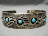 Pearlene Spencer Vintage Native American Navajo Turquoise Sterling Silver Bracelet Old-Nativo Arts