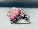 Awesome Vintage Signed Native American Navajo Purple Spiny Heart Sterling Silver Ring-Nativo Arts