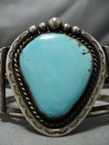 Superior Vintage Native American Navajo Sky Blue Turquoise Sterling Silver Bracelet-Nativo Arts