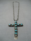 Stunning Vintage Navajo Sterling Silver Cross Native American Necklace-Nativo Arts