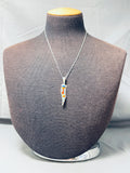 Native American Inlay Master Vintage Navajo Turquoise Sterling Silver Inlay Necklace-Nativo Arts