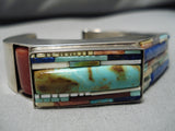 Native American Important Vintage Santo Domingo Turquoise Inlay Sterling Silver Bracelet-Nativo Arts