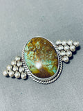 Rare Vintage Native American Navajo Royston Turquoise Sterling Silver Pin-Nativo Arts