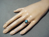 Wonderful Vintage Navajo Turquoise Sterling Silver Ring Native American Old-Nativo Arts