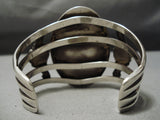 Huge Heavy Vintage Native American Navajo Sterling Silver Shield Turquoise Bracelet Old-Nativo Arts