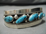 Important Vintage Native American Navajo Tom Moore Turquoise Sterling Silver Bracelet-Nativo Arts