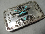 Noteworthy Vintage Native American Navajo Turquoise Sterling Silver Buckle Old-Nativo Arts