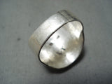 Magnificent Vintage Native American Navajo Sleeping Beauty Turquoise Sterling Silver Ring Old-Nativo Arts