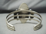 Signed Rare Turquoise Vintage Native American Navajo Royston Sterling Silver Bracelet-Nativo Arts