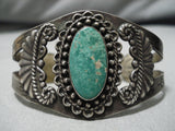 Early 1900's Vintage Native American Navajo Cerrillos Turquoise Sterling Silver Bracelet-Nativo Arts