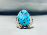 Enchanting Native American Navajo Sleeping Beauty Turquoise Sterling Silver Ring-Nativo Arts