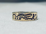 Native American Very Important Vintage Santo Domingo Vidal Aragon Gold Sterling Silver Ring-Nativo Arts