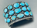 One Of The Best Vintage Native American Navajo Blue Gem Turquoise Sterling Silver Bracelet-Nativo Arts