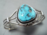 Amazing Vintage Native American Navajo Old Morenci Turquoise Sterling Silver Bracelet-Nativo Arts