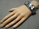 Important Vintage Native American Navajo Tommy Jackson Turquoise Inlay Sterling Silver Bracelet-Nativo Arts