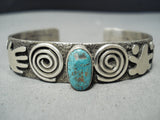 Alex Sanchez Navajo Kingman Turquoise Sterling Silver Bracelet Native American-Nativo Arts