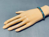 Freddy Weekoty Vintage Native American Zuni Turquoise Sterling Silver Sun Bracelet-Nativo Arts