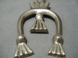 Early Vintage Native American Navajo Ingot Sterling Silver Naja Necklace Old-Nativo Arts