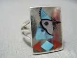 Striking Blue Jay Turquoise Zuni Native American Sterling Silver Ring-Nativo Arts
