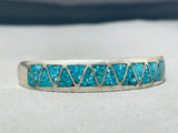Marvelous Vintage Native American Navajo Turquoise Sterling Silver Petite Bracelet-Nativo Arts