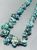285 Gram Chunky Turquoise Vintage Native American Navajo Sterling Silver Necklace-Nativo Arts