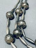 Opulent Hand Hammered Sterling Silver Vintage Native American Navajo Necklace-Nativo Arts