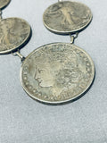 Exceptional Native American Navajo Vintage Coins Sterling Silver Necklace-Nativo Arts