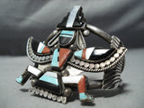 One Of The Best Vintage Native American Zuni Knifewing Turquoise Sterling Silver Bracelet Old-Nativo Arts