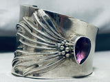 Artisitc Vintage Native American Navajo Amethyst Sterling Silver Bracelet-Nativo Arts