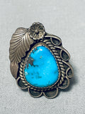 Edsitty Family Vintage Native American Navajo Turquoise Sterling Silver Ring Signed-Nativo Arts