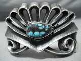 Aaron Anderson Native American Navajo Godber Turquoise Sterling Silver Sandcast Bracelet-Nativo Arts