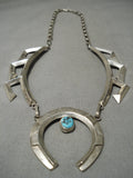 Astonishing Betsoi Family Vintage Native American Navajo Sterling Silver Turquoise Necklace-Nativo Arts